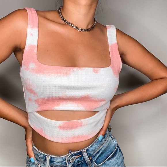 samunsboutique Tops - NWT Tie Dye Cut Out Detail Crop Top